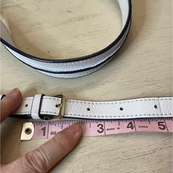 MCM Navy and White Leather Bucket Bag - Picture 13 of 15